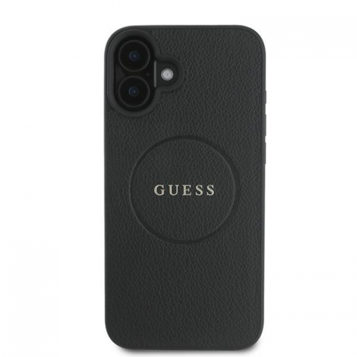 Guess - Guess iPhone 16 Mobilskal Magsafe Grained Ring - Svart