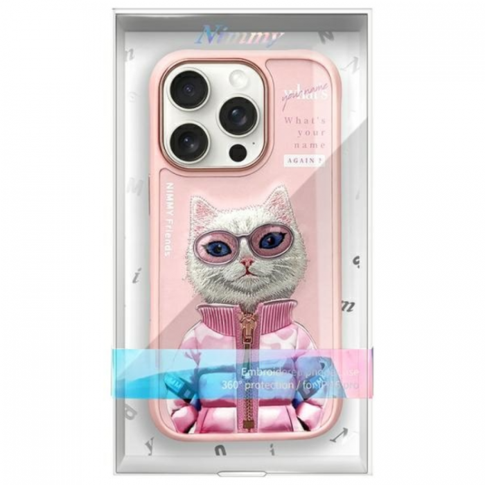 NIMMY - Nimmy iPhone 16 Pro Max Mobilskal Cool & Cute 2.0 Cat - Rosa