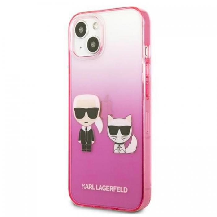 KARL LAGERFELD - Karl Lagerfeld iPhone 13 mini Skal Gradient Ikonik Karl & Choupette - Rosa