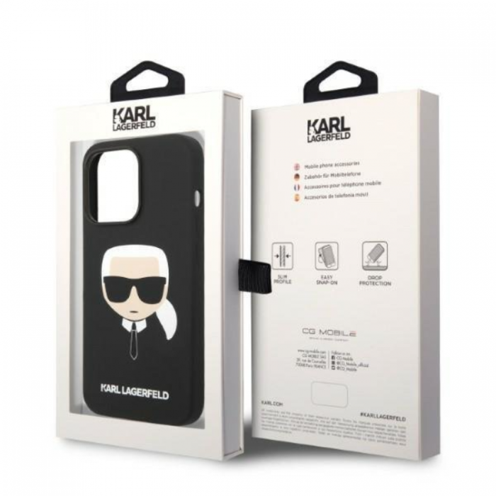 KARL LAGERFELD - Karl Lagerfeld iPhone 14 Pro Max Skal Magsafe Silicone - Svart