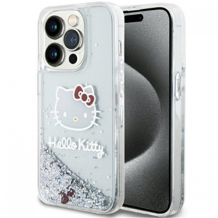 Hello Kitty - Hello Kitty iPhone 13 Pro Mobilskal Liquid Glitter Charms - Silver