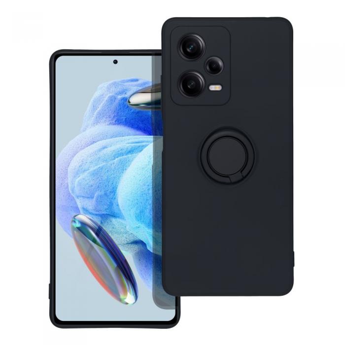 A-One Brand - Xiaomi Redmi Note 12 Pro 5G Mobilskal Ringhllare Silikon - Svart