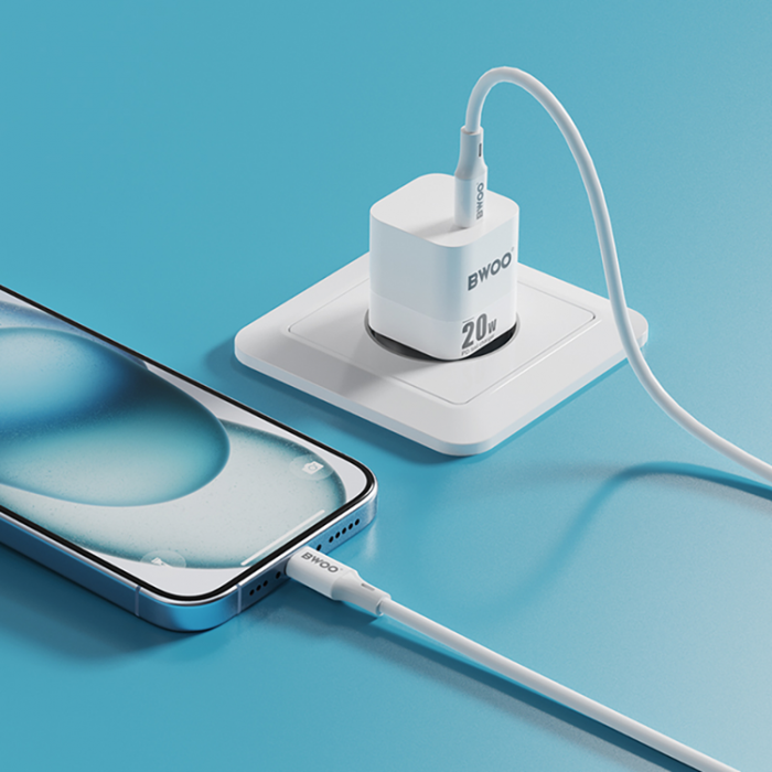 BWOO - BWOO Mini Vggladdare 20W USB-C CDA155 - Vit