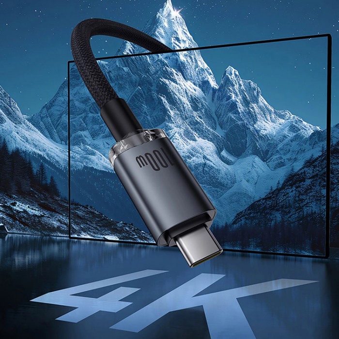 BASEUS - Baseus USB-C till USB-C 100W 1.5m Kabel USB 3.2 Crystal Shine