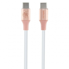 Guess - Guess USB-C till USB-C kabel 1.5m Ebossed Logo - Rosa