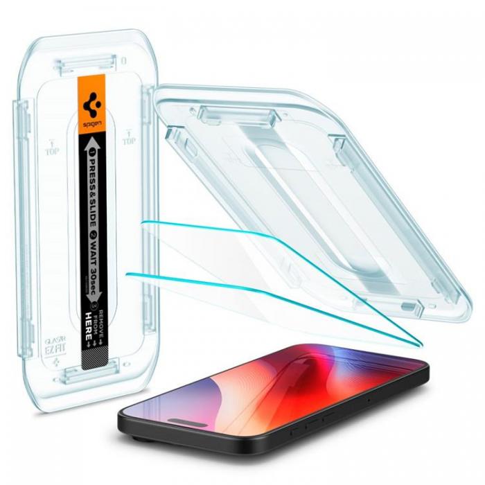 Spigen - [2-Pack] Spigen iPhone 16 Pro Max Hrdat Glas Skrmskydd 'EZ Fit