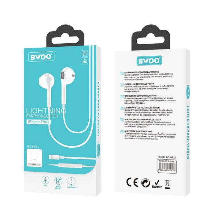 BWOO - BWOO In-Ear Trdbundna Hrlurar Lightning Stereo - Vit