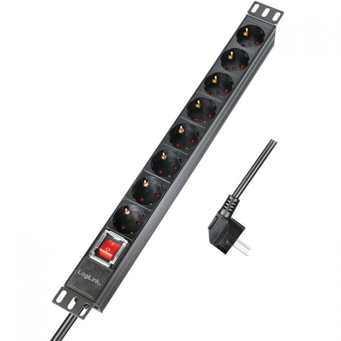 LogiLink - LogiLink 8-vgs grenuttag med brytare fr 19