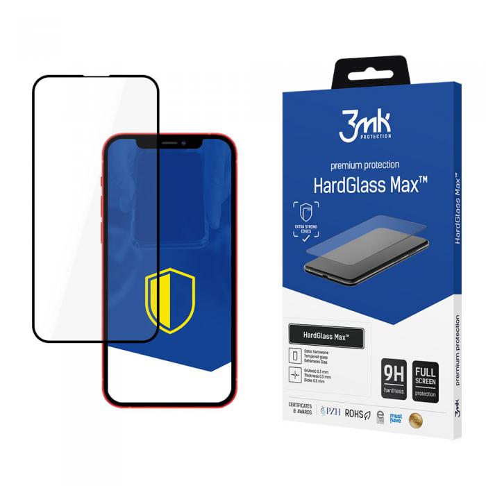 3MK - 3mk HardGlass Max hrdat glas svart ram iPhone 12/12 Pro