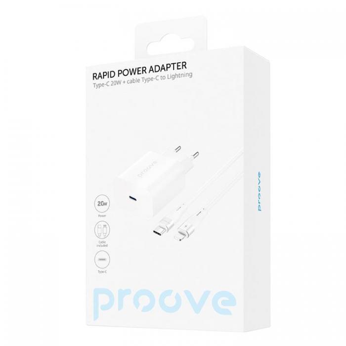 Proove - Proove Snabbladdare USB-C 20W - USB-C/Ligthning 27W Kabel Vit