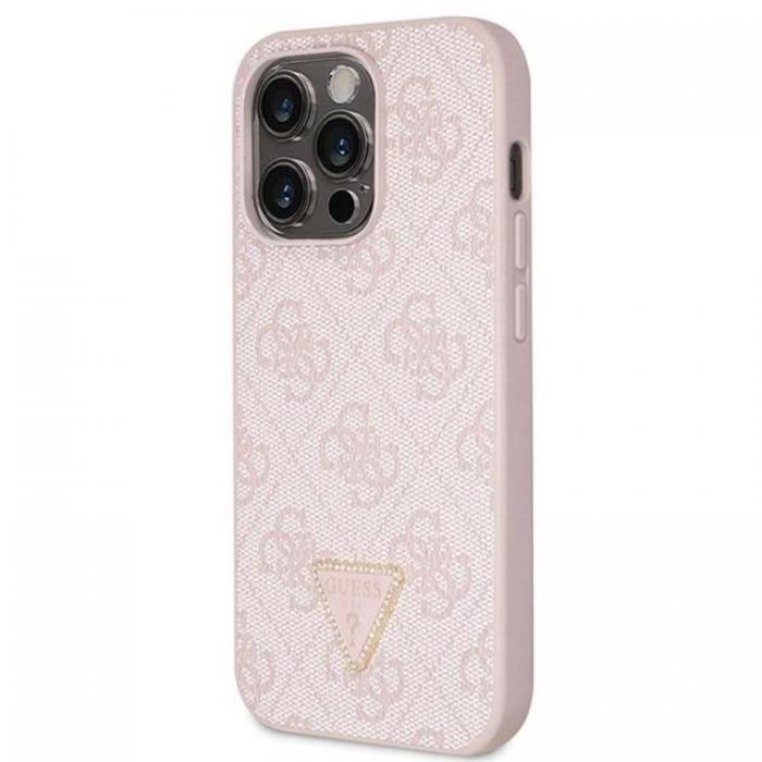 Guess - Guess iPhone 15 Pro Max Mobilskal Crossbody Metall Logo Rosa