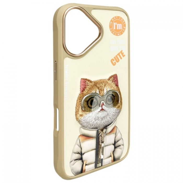 NIMMY - Nimmy iPhone 16 Mobilskal Cool & Cute 2.0 Cat - Khaki