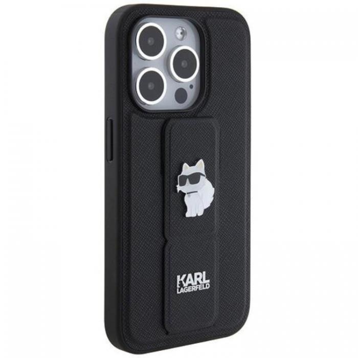 KARL LAGERFELD - Karl Lagerfeld iPhone 14 Pro Max Mobilskal Gripstand Saffiano Choupette Pins