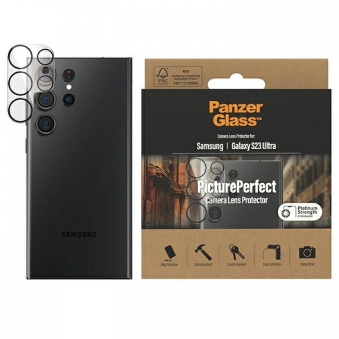 Panzer - Panzer Galaxy S23 Ultra Kameralinsskydd Hrdat Glas Picture Perfect