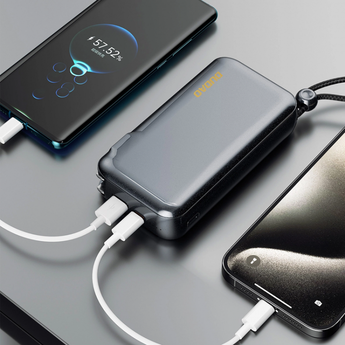 Dudao - Dudao 2in1 Powerbank 10000mAh Med 3-Plug Vggladdare - Svart