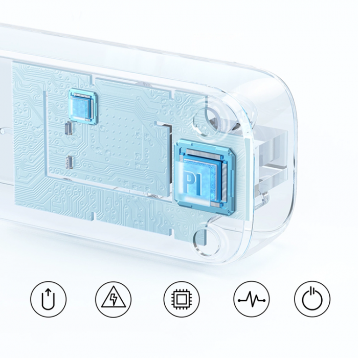 Ugreen - Ugreen Frlngningskabel 30W Med Strmbrytare 3xAC 1xUSB-C 2xUSB-A - Vit