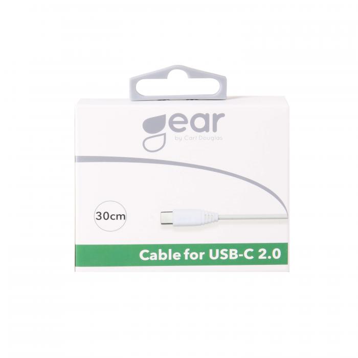 GEAR - GEAR Laddkabel USB-C till USB-A kabel 2.0 0.3m Vit Rund