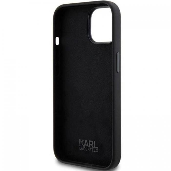 KARL LAGERFELD - KARL LAGERFELD iPhone 15 Mobilskal Silikon Choupette Metal Pin