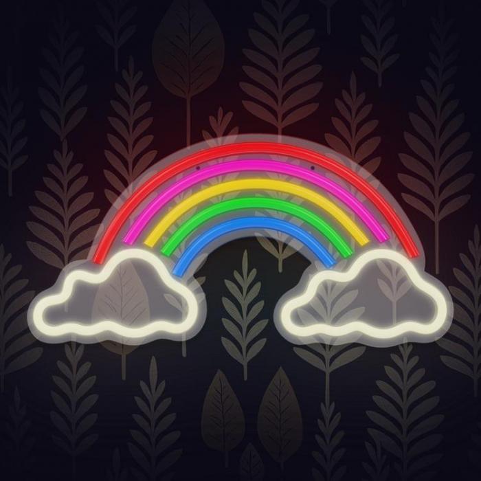 Forever Light - Forever Light LED Neon PLEXI RAINBOW ON CLOUDS - Flerfrgad