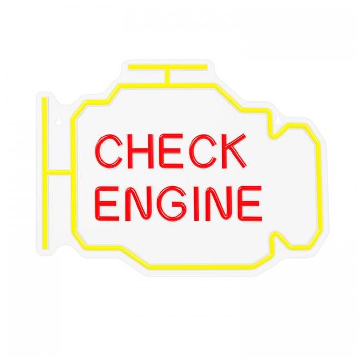 Neolia - Neolia LED Neon PLEXI CHECK ENGINE NNE21 - Gul/Rd