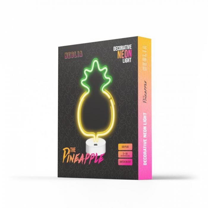 Neolia - Neolia LED Neon PINEAPPLE P Stativ NNE05 - Gul/Grn