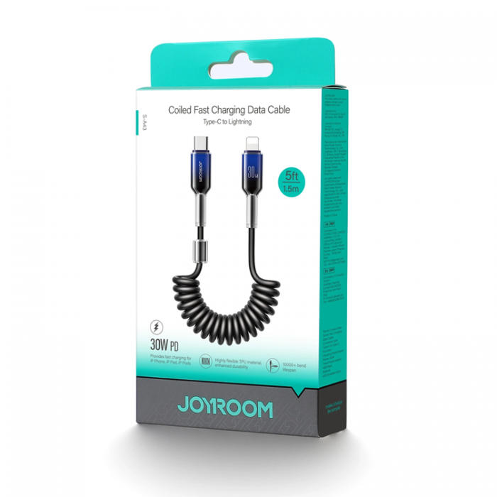 Joyroom - Joyroom S-A43 USB-C - Lightning 30W Kabel 1.5m Spiral Crystal Clear