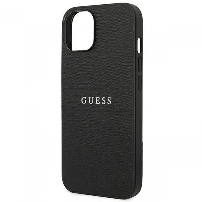 Guess - GUESS iPhone 14 Plus Skal Glitter Flakes Script Metal Logo - Svart