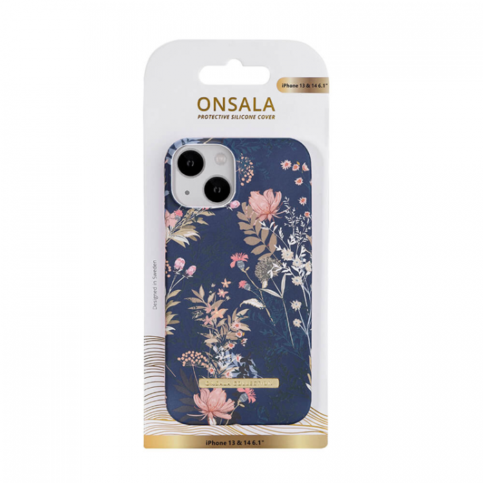 Onsala - ONSALA iPhone 14 Plus Skal Dark Flower - Bl