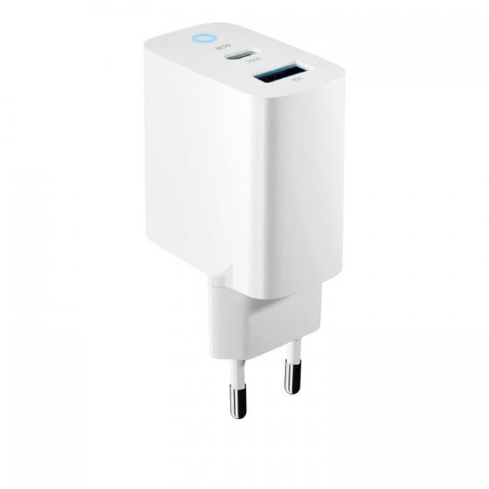 Forever - Forever GaN Vggladdare 1x USB-C 1x USB 65W TC-06-65AC - Vit