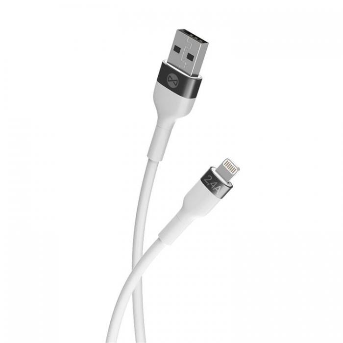 Forever - Forever Flexible USB-A till Lightning kabel 1m 2,4A - Vit