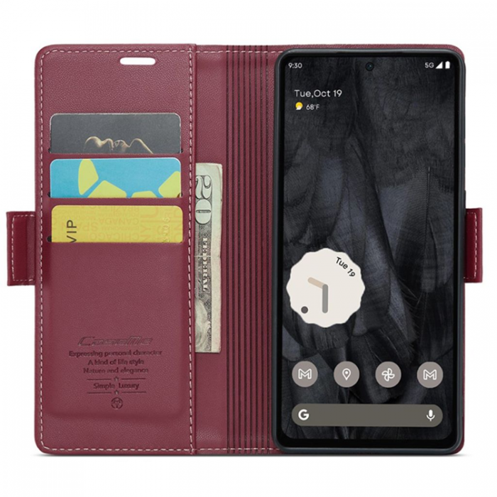 Caseme - Caseme Google Pixel 8 Pro Plnboksfodral - Rd