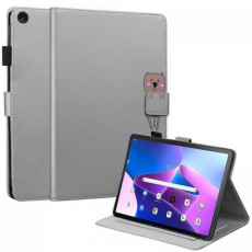 A-One Brand - Lenovo Tab M10 GEN 3 Fodral Kortplatser PU-läder - Grå