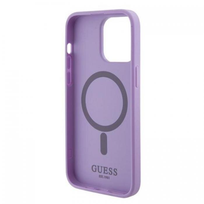 Guess - Guess iPhone 15 Pro Max Mobilskal Magsafe Saffiano - Lila