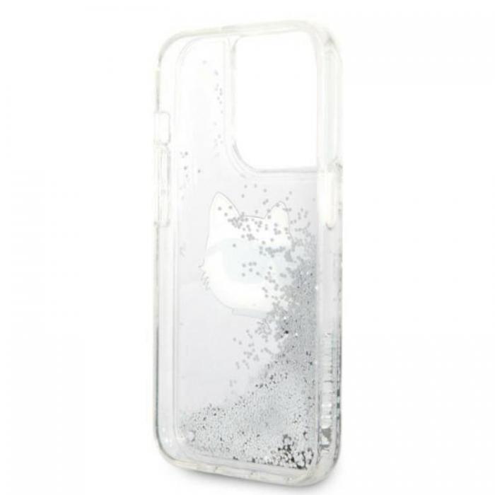 KARL LAGERFELD - Karl Lagerfeld iPhone 14 Pro Max Skal Glitter Choupette Head - Silver