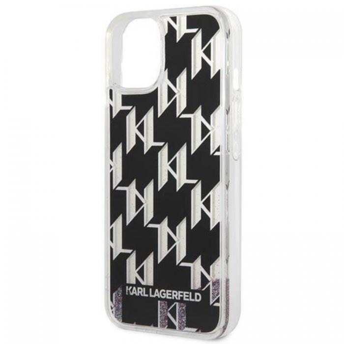 KARL LAGERFELD - Karl Lagerfeld iPhone 14 Plus Skal Liquid Glitter Monogram - Svart