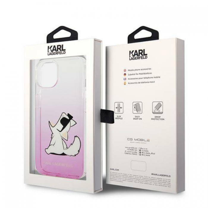 KARL LAGERFELD - Karl Lagerfeld iPhone 14 Plus Skal Choupette Fun - Rosa