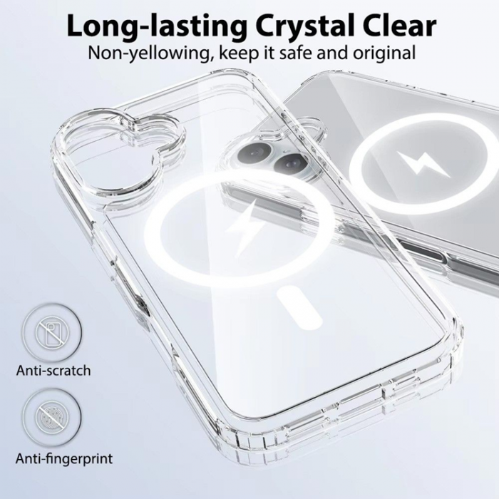 A-One Brand - iPhone 16 Plus Mobilskal MagSafe Anti Shock 1.5 mm - Transparent