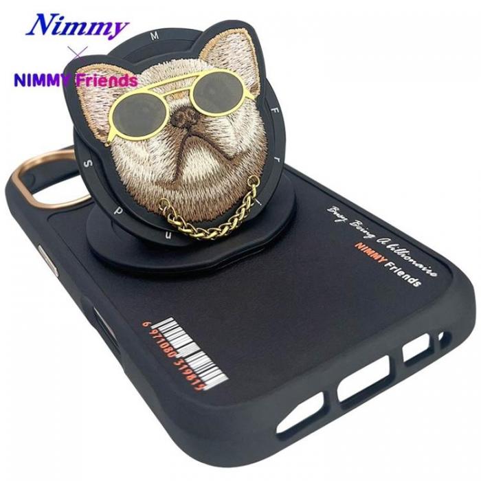 NIMMY - Nimmy iPhone 16 Mobilskal MagSafe Glasses Cool Dog - Svart