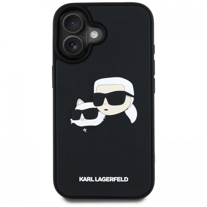 KARL LAGERFELD - Karl Lagerfeld iPhone 16 Mobilskal 3D Rubber Double Heads - Svart