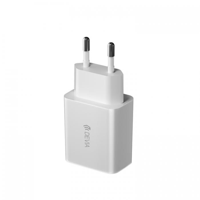 Devia - Devia Vggladdare 2xUSB 2.4A Smart + USB-C Kabel 1m - Vit