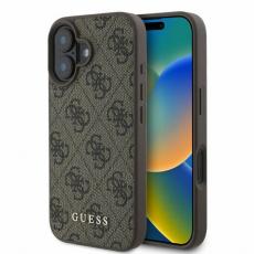 Guess - Guess iPhone 16 Mobilskal 4G Metal Gold Logo - Brun