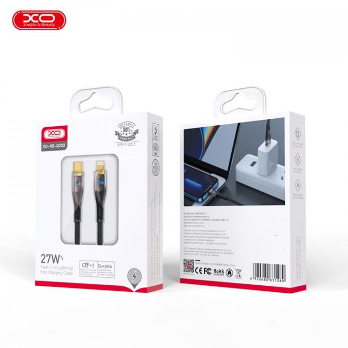 XO - XO USB-C till Lightning kabel 27W 1m Clear NB-Q223A - Svart