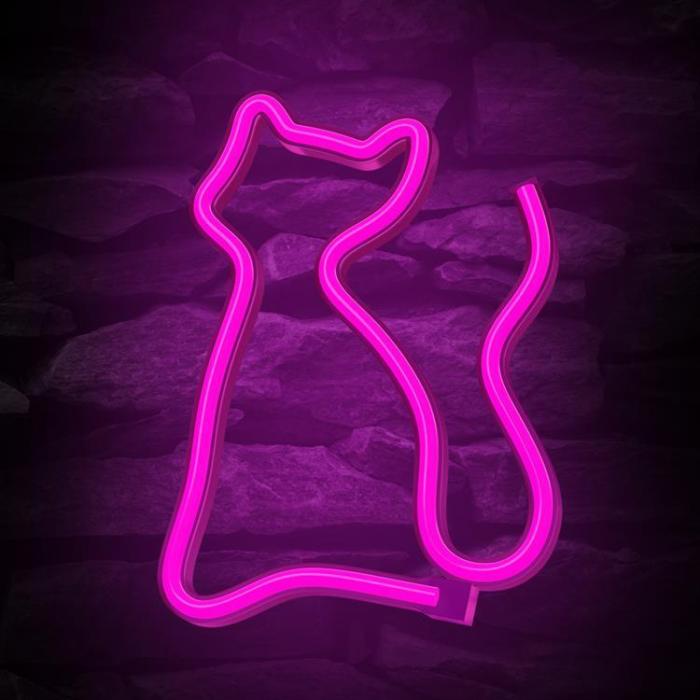 Forever Light - Forever Light LED Neon CAT Bat + USB - Rosa