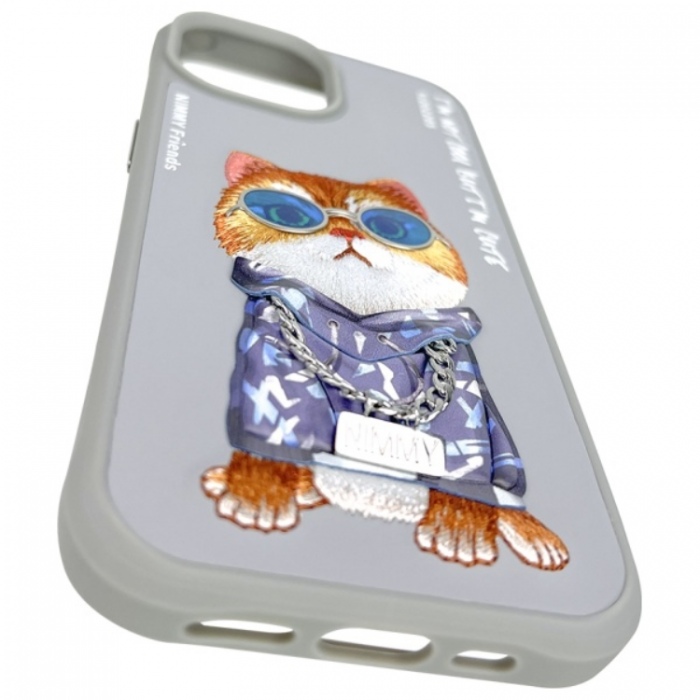 NIMMY - Nimmy iPhone 15 Mobilskal Glasses Cool Cat - Gr