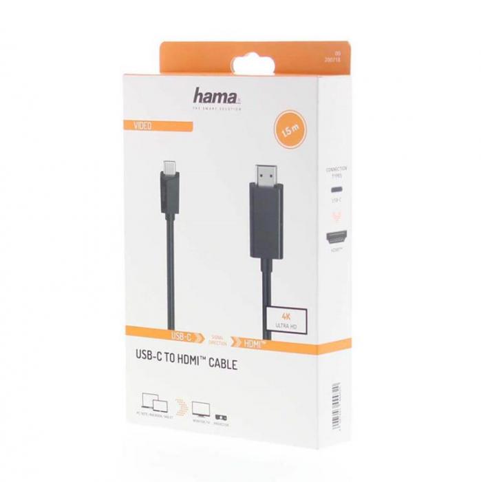 Hama - Hama Kabel USB-C till HDMI Ultra-HD 1.5m - Svart