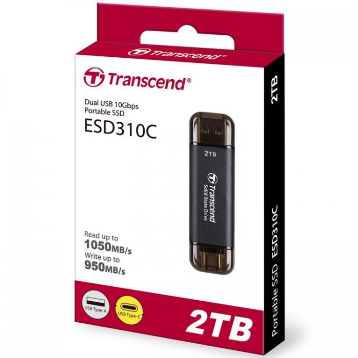 Transcend - Transcend Portabel SSD USB-C 2TB - Svart