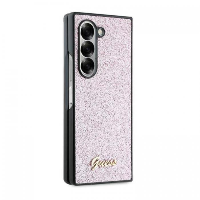 Guess - Guess Galaxy Z Fold 6 Mobilskal 4G Glitter Script - Rosa