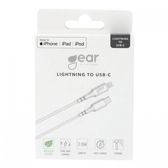 GEAR - GEAR LaddUSB-C till Lightning kabel 2m Vit MFI C94