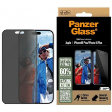 PanzerGlass - PanzerGlass iPhone 16 Plus Härdat Glas Skärmskydd Privacy Ultra-Wide Fit