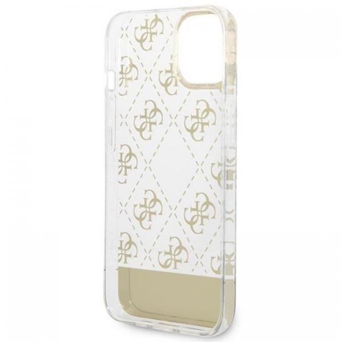 Guess - GUESS iPhone 14 Plus Skal Pattern Script - Guld